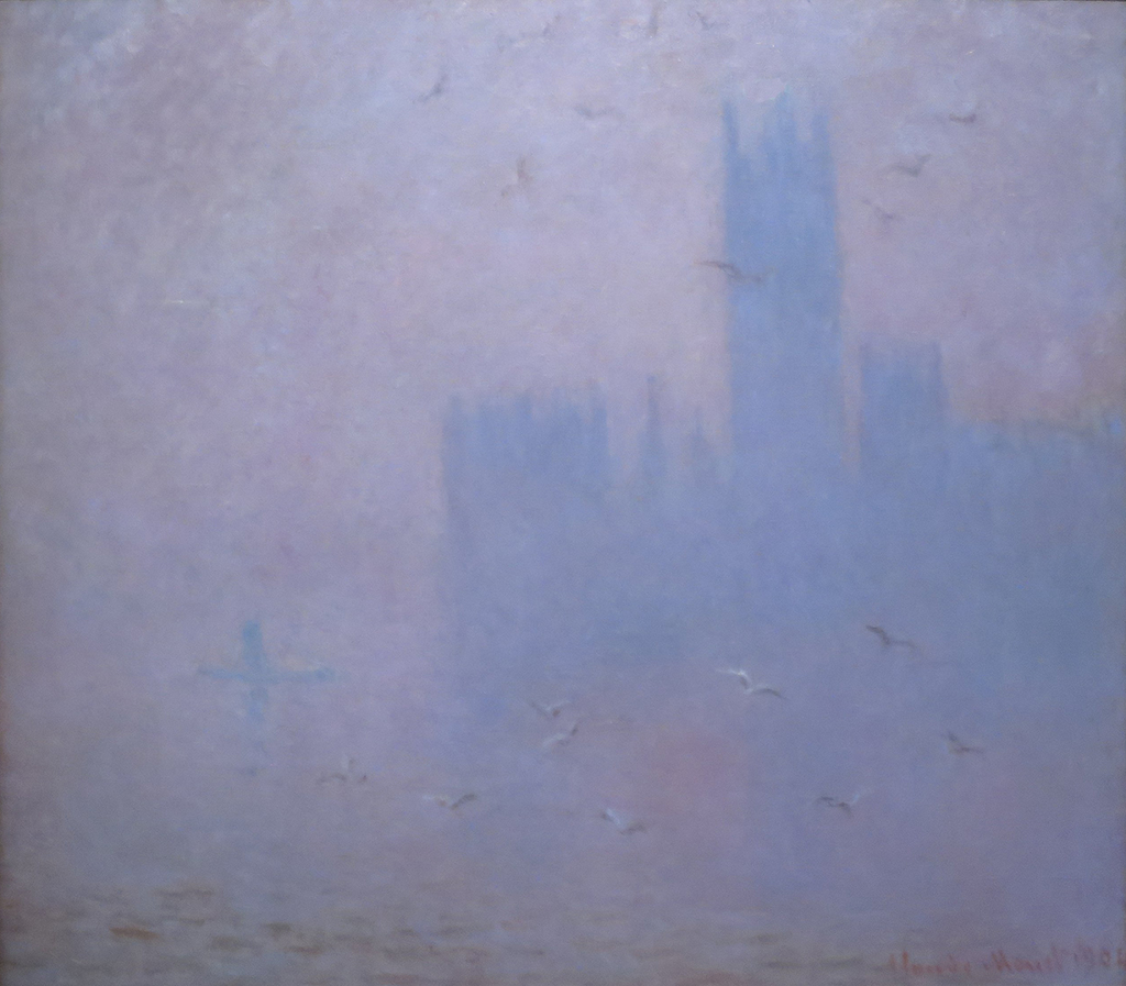 Seagulls, the River Thames and the Houses of Parliament, 1904 in Detail Claude Monet